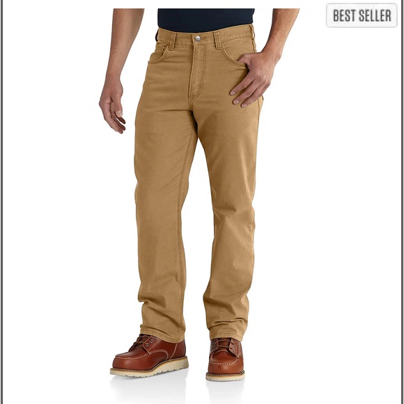 Carhartt Other - CARHARTT RUGGED FLEX Rigby Dungaree work pants RELAXED 42x30 Hickory Khaki tan